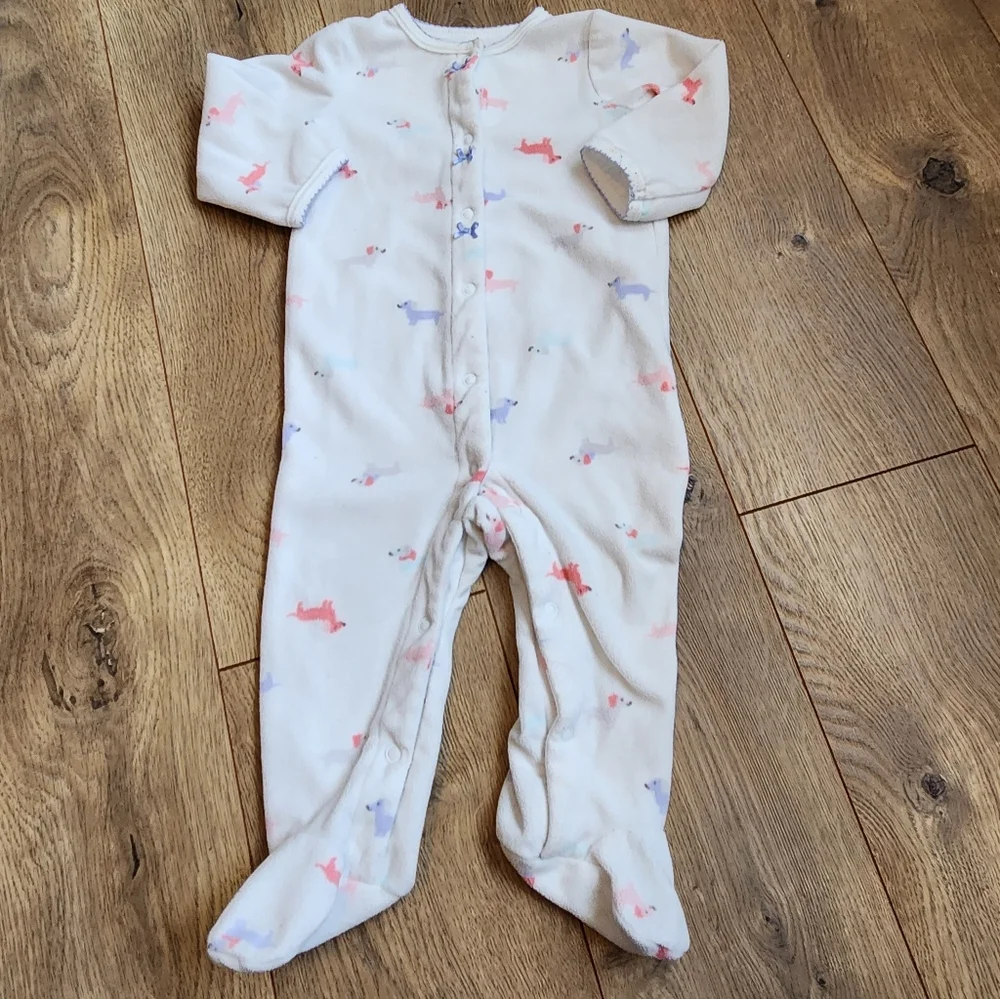 Caters 9m Fleece doggie Footie Pjs